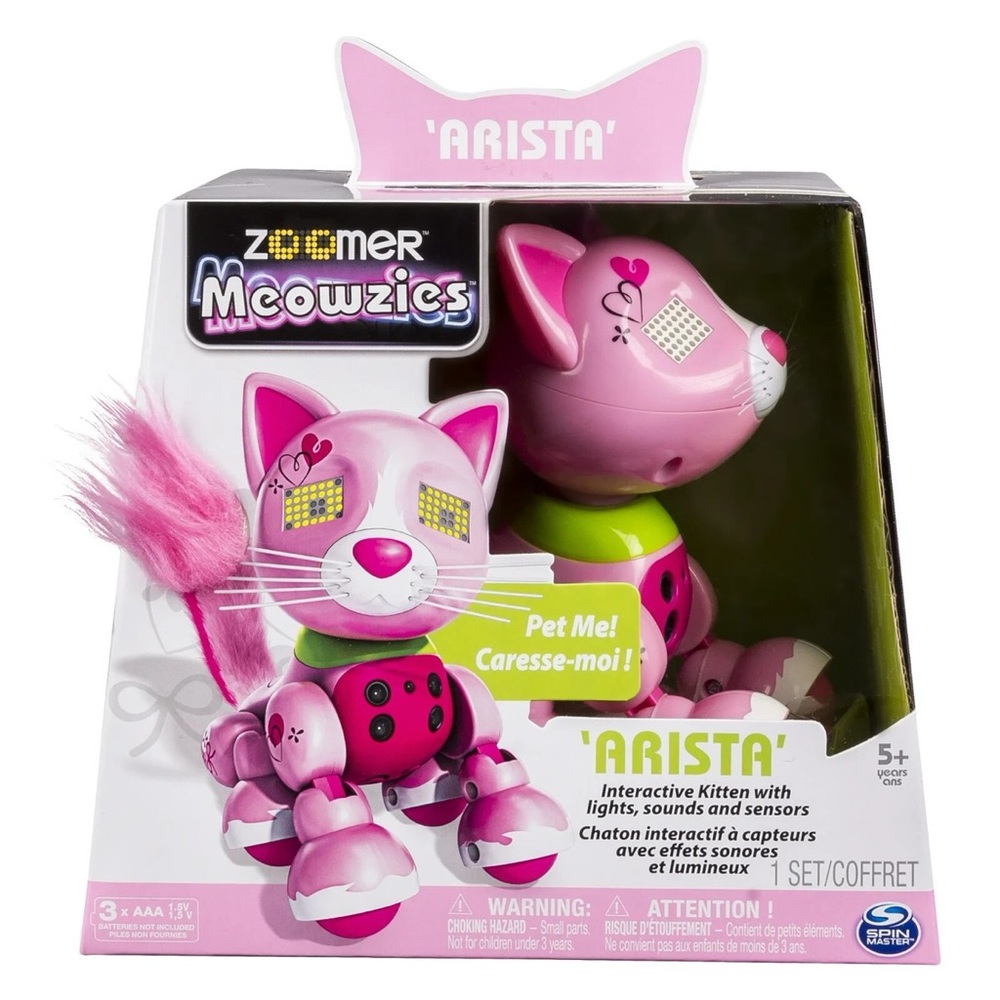 Zoomer Meowzies Arista Interactive Kitten Pink zoomers cat toy